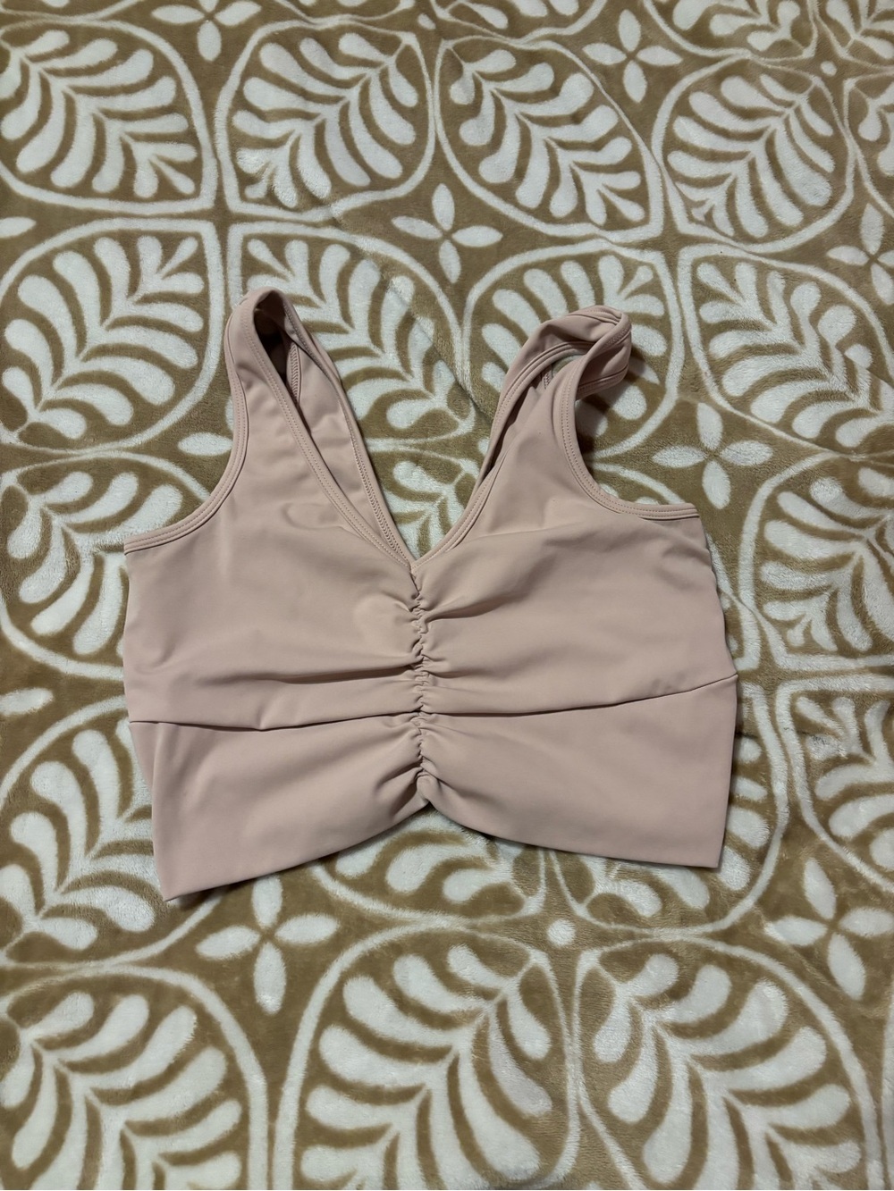 FIVE The Label Light Blush Ruched Crop Tank